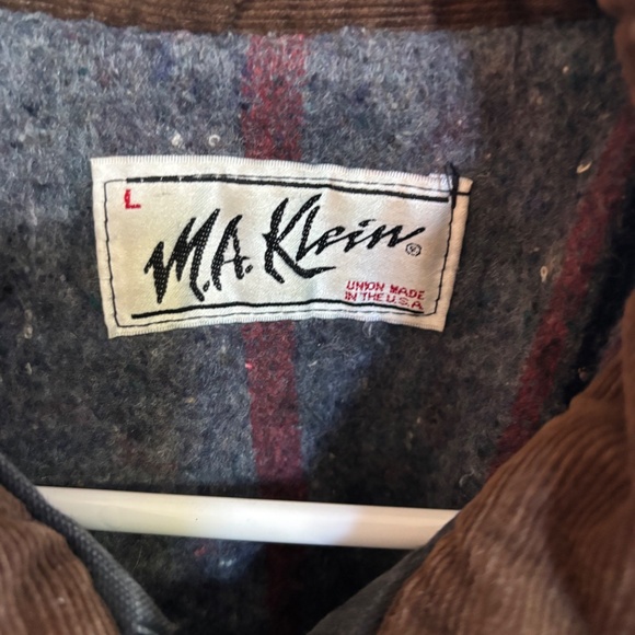 M.A. Klein Blanket Lined Jacket Men's Large Gray Canvas Millers Paint Logo - Picture 4 of 10